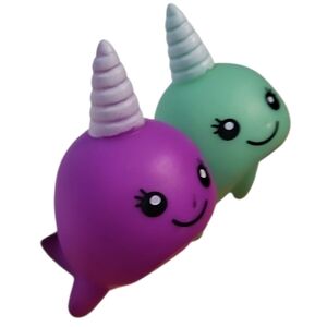 Purple and Green Narwhal Bath Toys, NWOT